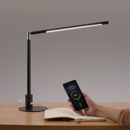 Brilagi - LED-hämardatav puutetundlik laualamp USB-portidega VARIO LED/7W/230V 3000-6500K CRI 96 must