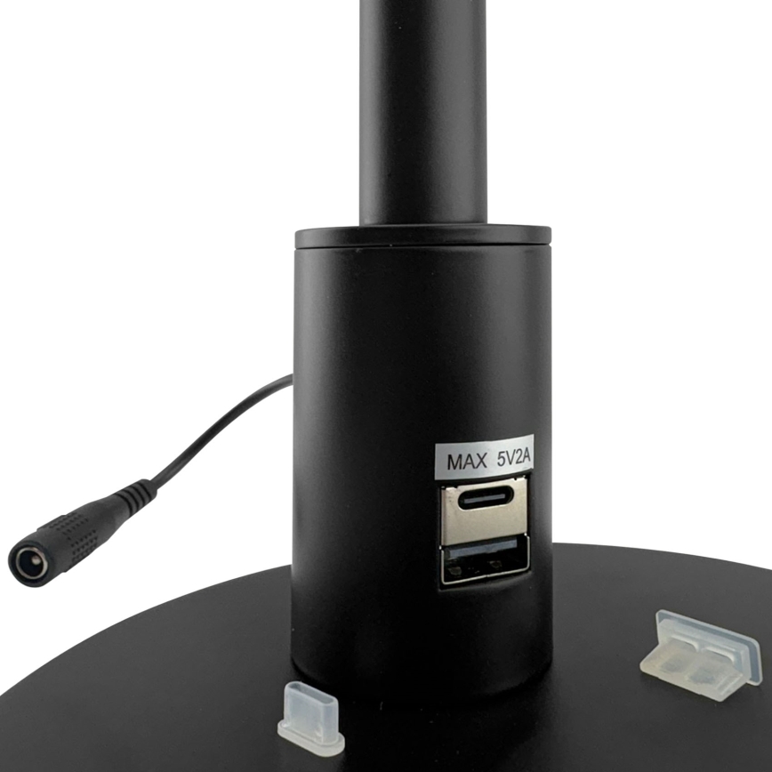 Brilagi - LED-hämardatav puutetundlik laualamp USB-portidega VARIO LED/7W/230V 3000-6500K CRI 96 must