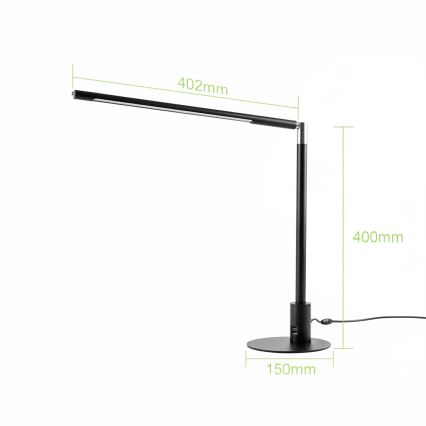 Brilagi - LED-hämardatav puutetundlik laualamp USB-portidega VARIO LED/7W/230V 3000-6500K CRI 96 must