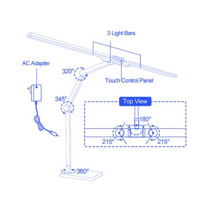 Brilagi - VARIO LED hämardatav puutetundlik lauavalgusti LED/24W/230V 3000-6500K CRI 92 must