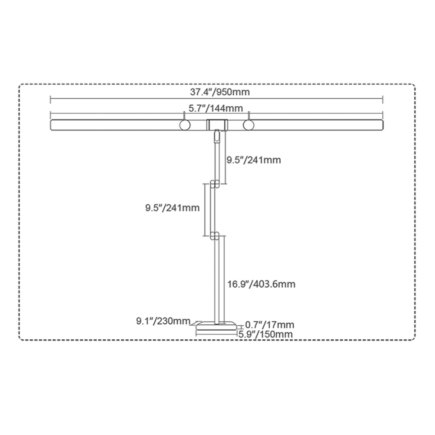 Brilagi - VARIO LED hämardatav puutetundlik lauavalgusti LED/24W/230V 3000-6500K CRI 92 must