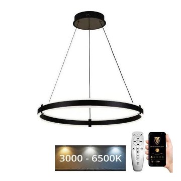 Brilagi - LED-hämardatav ripatslühter kaabliga CIRCLE LED/85W/230V 3000-6500K Ø 60 cm must + kaugjuhtimispult