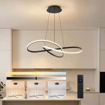 Brilagi - LED-hämardatav ripatslühter kaablil INFINITY LED/80W/230V 3000-6000K 80x80 cm must + kaugjuhtimispult