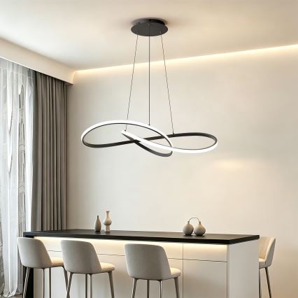 BRILAGI - LED-hämardatav ripatslühter kaablil INFINITY LED/80W/230V 3000-6000K 80x80 cm must + kaugjuhtimispult