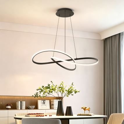 BRILAGI - LED-hämardatav ripatslühter kaablil INFINITY LED/80W/230V 3000-6000K 80x80 cm must + kaugjuhtimispult