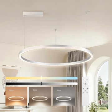 Brilagi - LED hämardatav ripplamp kaablil PORTOFINO LED/60W/230V 3000-6000K läbimõõt 80 cm hõbedane + kaugjuhtimispult