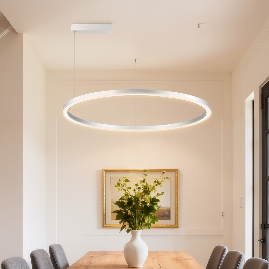 Brilagi - LED hämardatav ripplamp kaablil PORTOFINO LED/60W/230V 3000-6000K läbimõõt 80 cm hõbedane + kaugjuhtimispult