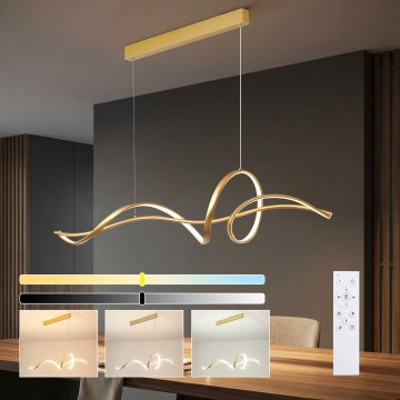Brilagi - LED hämardatav ripplamp traadil SIGNATURE LED/55W/230V 3000-6000K 120x23 cm kuldne + kaugjuhtimispult