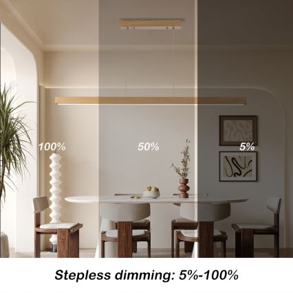 Brilagi - LED hämardatav ripplamp köiel OAK SMART LED/30W/230V Wi-Fi Tuya tamm + kaugjuhtimispult
