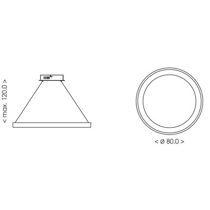 BRILAGI - LED Hämardatav ripplühter kaablil FALCON II LED/108W/230V 3000-6500K läbimõõt 80 cm beež + kaugjuhtimispult