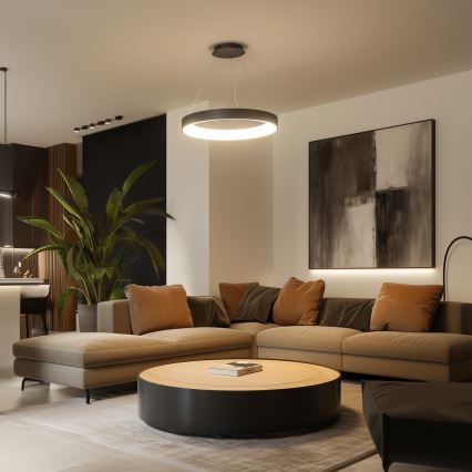 Brilagi - LED-hämardatav lühter kaablil FALCON II LED/99W/230V 3000-6500K läbimõõt 60 cm must + kaugjuhtimispult