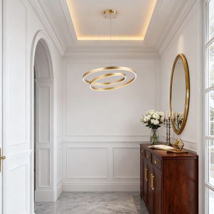 Brilagi - LED hämardatav lühter kaablil TWISTER LED/48W/230V 3000-6000K Ø 50 cm kuldne + kaugjuhtimispult