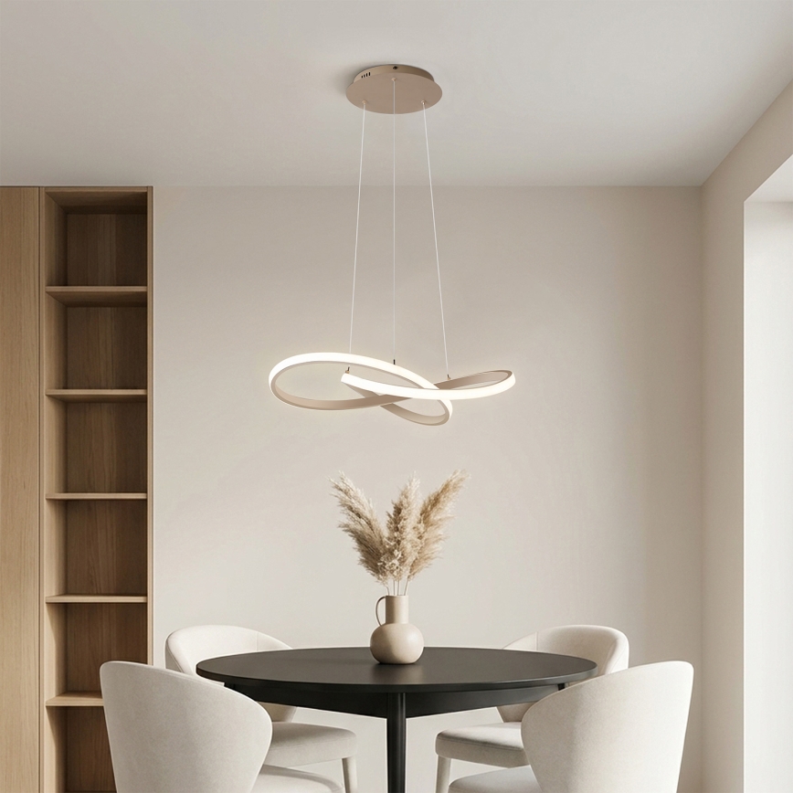 Brilagi - LED hämardatav rippvalgusti INFINITY kaabliga LED/55W/230V 3000-6000K 50x50 cm beež + kaugjuhtimispult