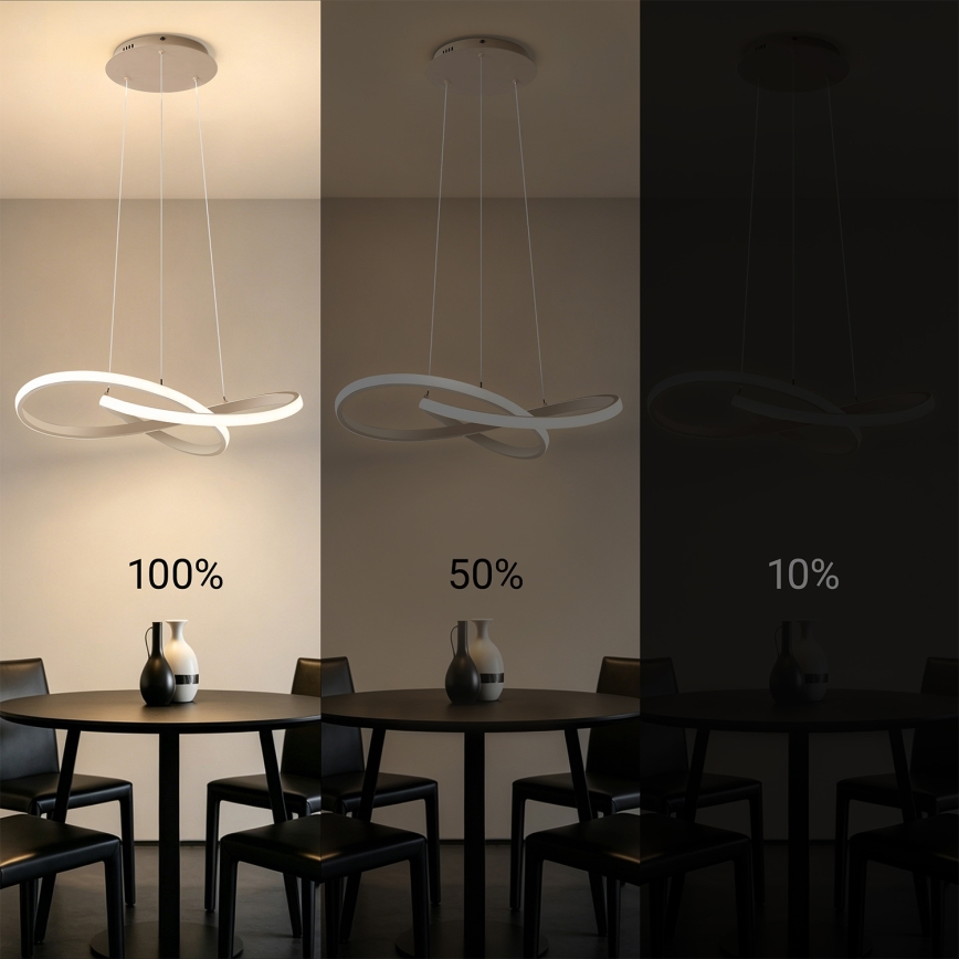 Brilagi - LED hämardatav rippvalgusti INFINITY kaabliga LED/55W/230V 3000-6000K 50x50 cm beež + kaugjuhtimispult