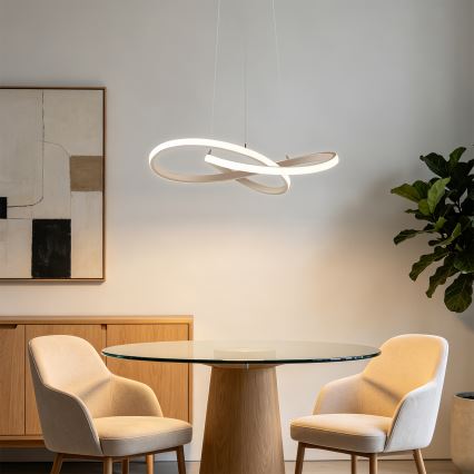 Brilagi - LED hämardatav rippvalgusti INFINITY kaabliga LED/55W/230V 3000-6000K 50x50 cm beež + kaugjuhtimispult