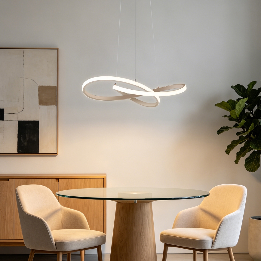 Brilagi - LED hämardatav rippvalgusti INFINITY kaabliga LED/55W/230V 3000-6000K 50x50 cm beež + kaugjuhtimispult