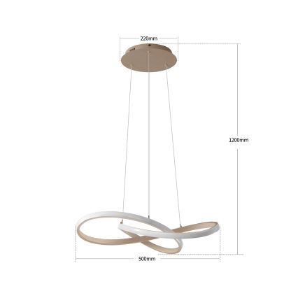 Brilagi - LED hämardatav rippvalgusti INFINITY kaabliga LED/55W/230V 3000-6000K 50x50 cm beež + kaugjuhtimispult