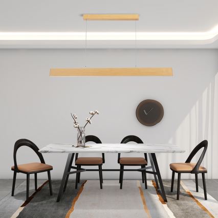 Brilagi - LED-dimmendatav ripplamp kaablil SLIMLINE LED/40W/230V 3000-6000K tammeviimistlus + kaugjuhtimispult