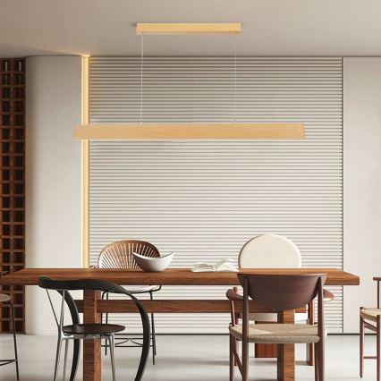 Brilagi - LED-dimmendatav ripplamp kaablil SLIMLINE LED/40W/230V 3000-6000K tammeviimistlus + kaugjuhtimispult