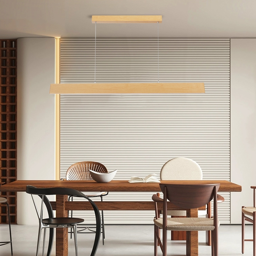 Brilagi - LED-dimmendatav ripplamp kaablil SLIMLINE LED/40W/230V 3000-6000K tammeviimistlus + kaugjuhtimispult