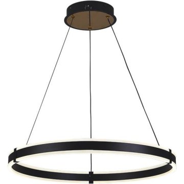 Brilagi - LED-hämardatav rippvalgusti CIRCLE LED/85W/230V 3000-6500K läbimõõt 60 cm must/kuldne + kaugjuhtimispult