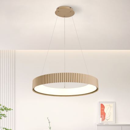 Brilagi - LED hämardatav kaabliga rippvalgusti FALCON MODERN LED/54W/230V 3000-6500K läbimõõt 60 cm beež + kaugjuhtimispult