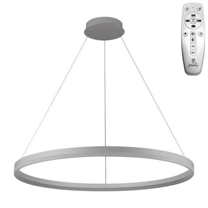 Brilagi - CIRCLE hämardatav LED-rippvalgusti kaabliga LED/55W/230V 3000-6500K läbimõõt 80 cm hõbedane + kaugjuhtimispult