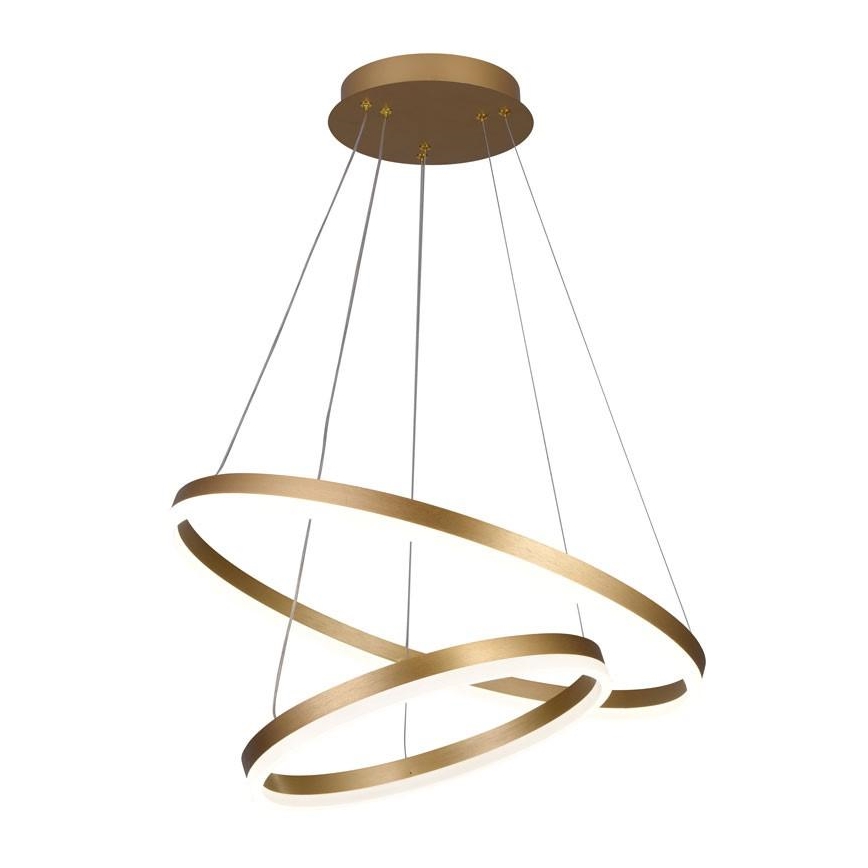 Brilagi - Hämardatav kaabliga rippuv LED-lühter CIRCLE LED/70W/230V 3000–6500K, läbimõõt 60 cm, kuldne, koos kaugjuhtimispuldiga