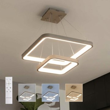 BRILAGI - LED Hämardatav rippvalgusti kaabliga FALCON SLIM LED/78W/230V 3000-6500K 50x50 cm beež + kaugjuhtimispult