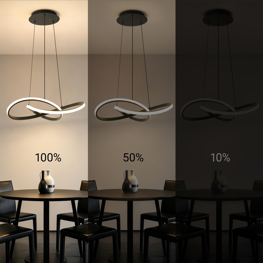 Brilagi - LED-hämardatav rippvalgusti riputuskaabliga INFINITY LED/55W/230V 3000-6000K 50x50 cm must + kaugjuhtimispult