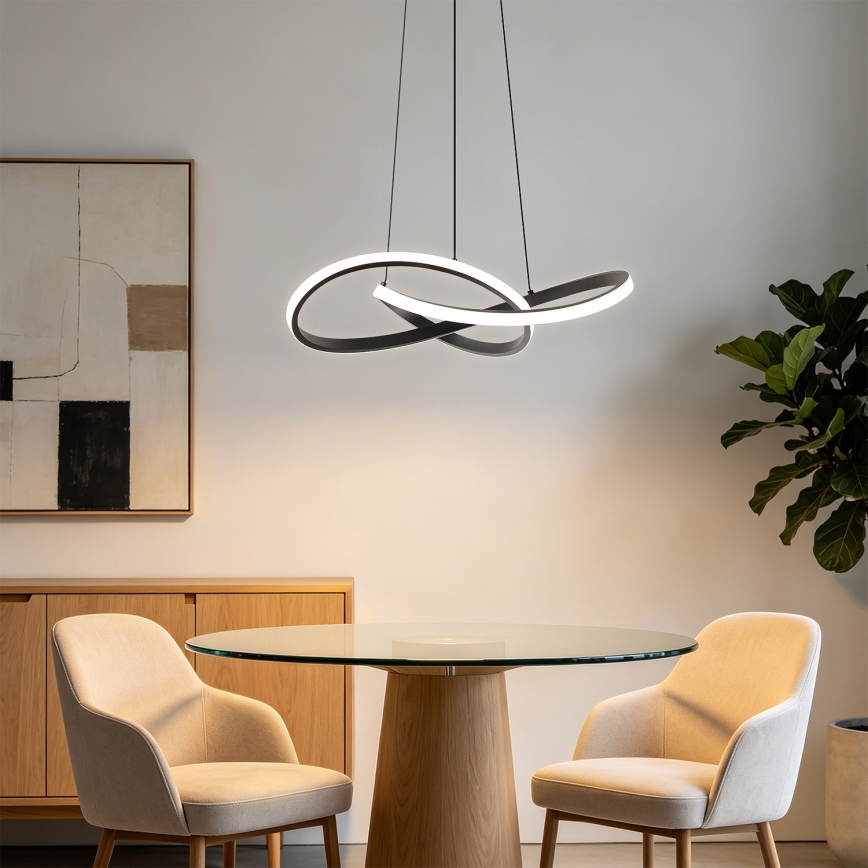 Brilagi - LED-hämardatav rippvalgusti riputuskaabliga INFINITY LED/55W/230V 3000-6000K 50x50 cm must + kaugjuhtimispult