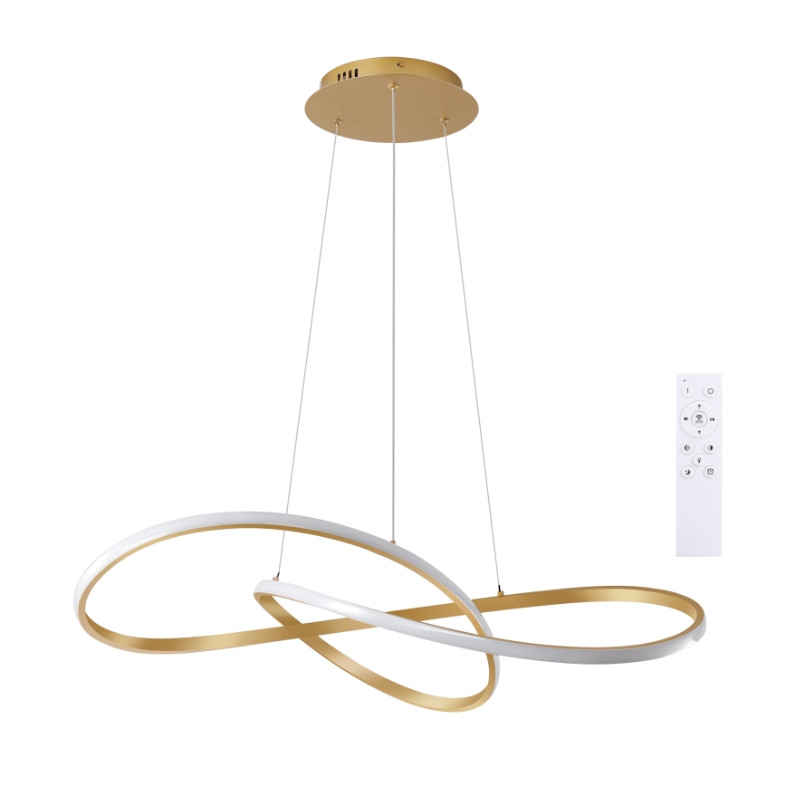 Brilagi - hämardatav LED-lühter kaablil INFINITY LED/80W/230V 3000-6000K 80x80 cm kuldne + kaugjuhtimispult