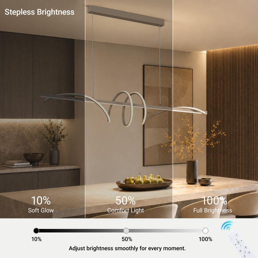 BRILAGI - LED hämardatav lühter köisel SIGNATURE LED/50W/230V 3000-6000K 120 cm beež + kaugjuhtimispult