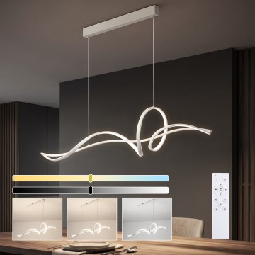 Brilagi - LED hämardatav rippvalgusti kaabliga SIGNATURE LED/55W/230V 3000-6000K 120x23 cm valge + kaugjuhtimispult