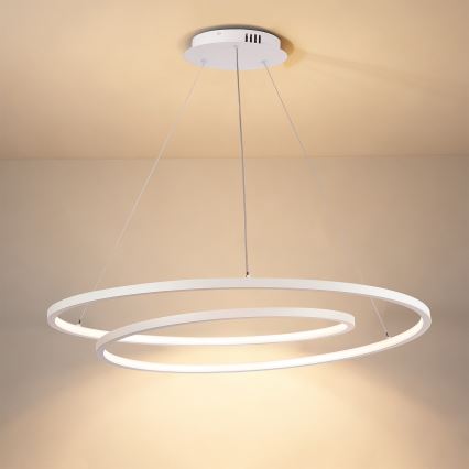 Brilagi - LED-hämardatav rippvalgusti kaablil TWISTER, LED 105 W/230 V, 3000–6000 K, läbimõõt 100 cm, valge + kaugjuhtimispult