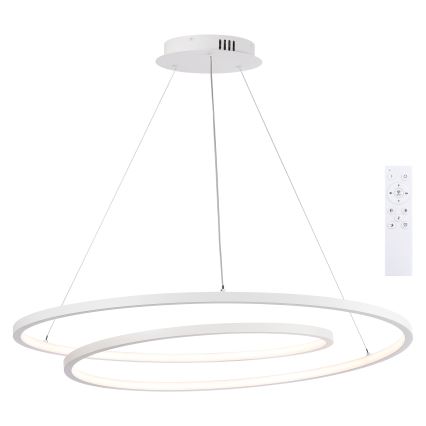 Brilagi - LED-hämardatav rippvalgusti kaablil TWISTER, LED 105 W/230 V, 3000–6000 K, läbimõõt 100 cm, valge + kaugjuhtimispult