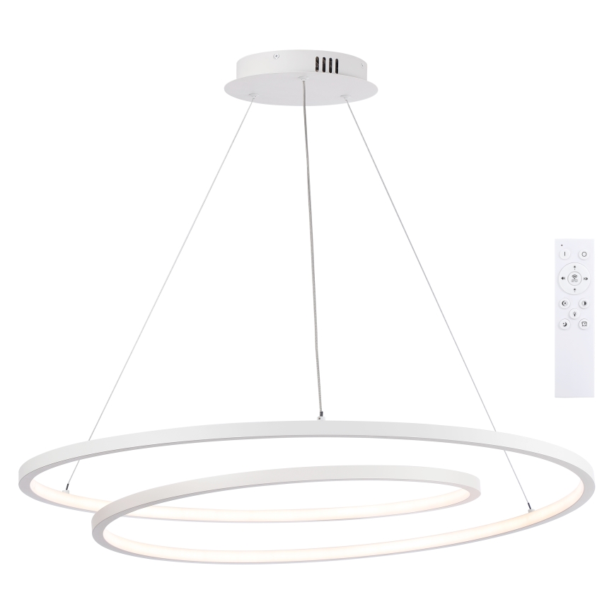 Brilagi - LED-hämardatav rippvalgusti kaablil TWISTER, LED 105 W/230 V, 3000–6000 K, läbimõõt 100 cm, valge + kaugjuhtimispult