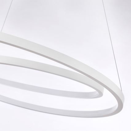 Brilagi - LED-hämardatav rippvalgusti kaablil TWISTER, LED 105 W/230 V, 3000–6000 K, läbimõõt 100 cm, valge + kaugjuhtimispult