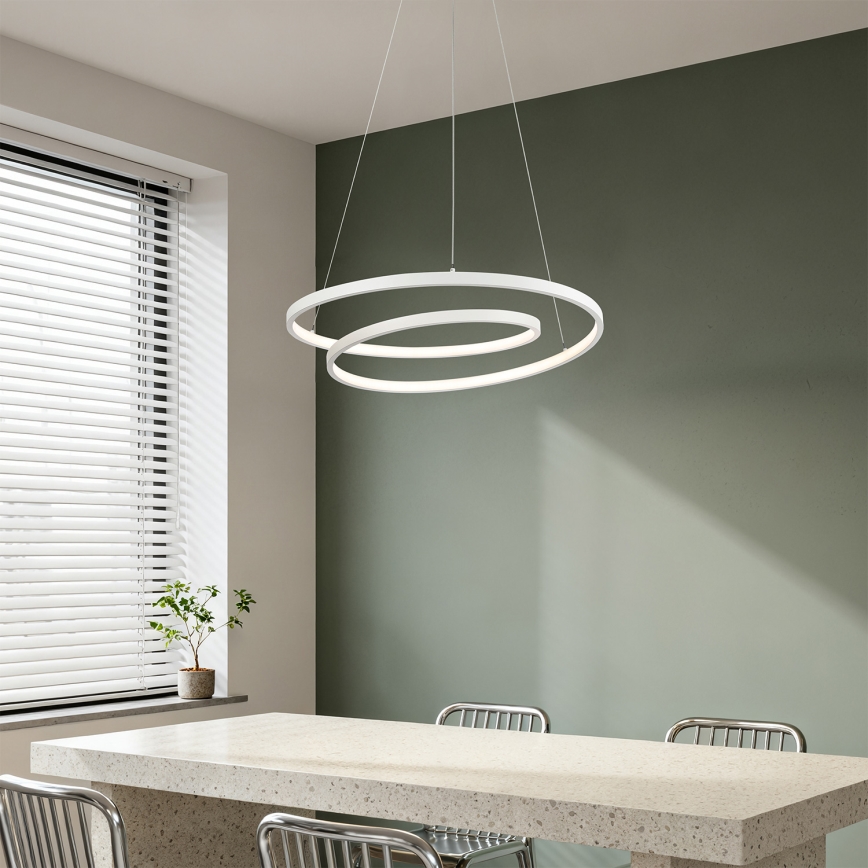 Brilagi - LED-hämardatav rippvalgusti kaabliga TWISTER LED/48W/230V 3000-6000K läbimõõt 50 cm valge + kaugjuhtimispult
