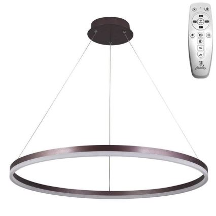 Brilagi - hämardatav LED-ripplühter kaablil CIRCLE LED/55W/230V 3000-6500K läbim. 80 cm pruun + kaugjuhtimispult