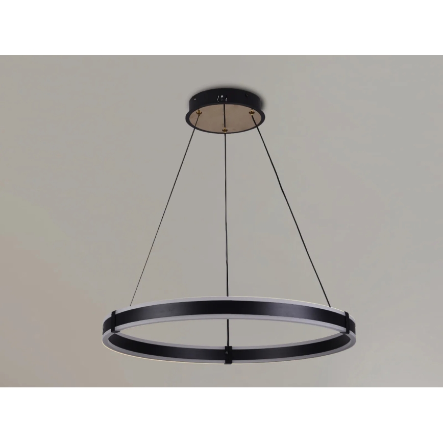 Brilagi - LED-hämardatav rippvalgusti CIRCLE LED/85W/230V 3000-6500K läbimõõt 60 cm must/kuldne + kaugjuhtimispult