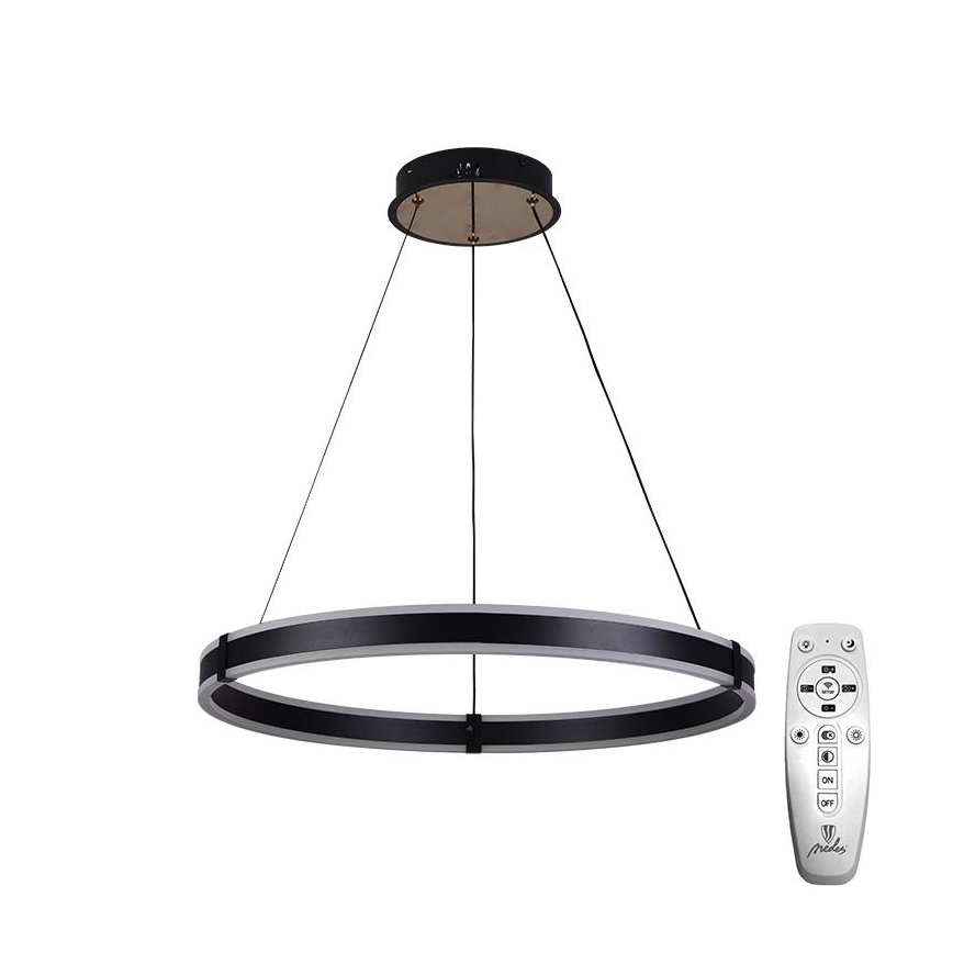 Brilagi - LED-hämardatav rippvalgusti CIRCLE LED/85W/230V 3000-6500K läbimõõt 60 cm must/kuldne + kaugjuhtimispult
