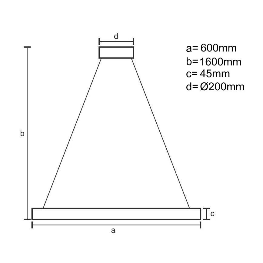 Brilagi - LED-hämardatav rippvalgusti CIRCLE LED/85W/230V 3000-6500K läbimõõt 60 cm must/kuldne + kaugjuhtimispult