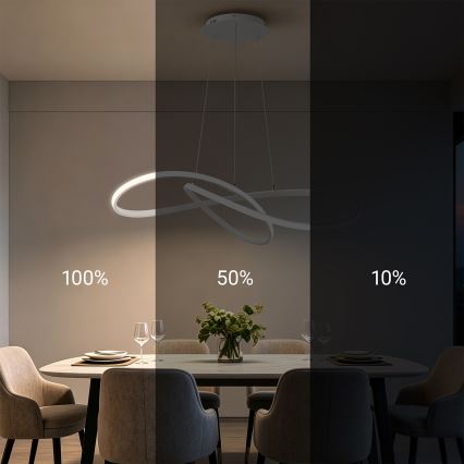 Brilagi - LED hämardatav kaabliga ripplühter INFINITY LED/80W/230V 3000-6000K 80x80 cm valge + kaugjuhtimispult