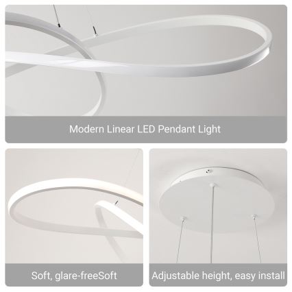 Brilagi - LED hämardatav kaabliga ripplühter INFINITY LED/80W/230V 3000-6000K 80x80 cm valge + kaugjuhtimispult