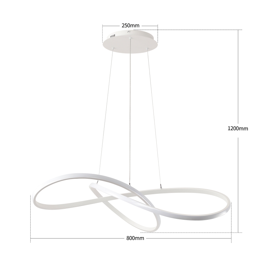 Brilagi - LED hämardatav kaabliga ripplühter INFINITY LED/80W/230V 3000-6000K 80x80 cm valge + kaugjuhtimispult