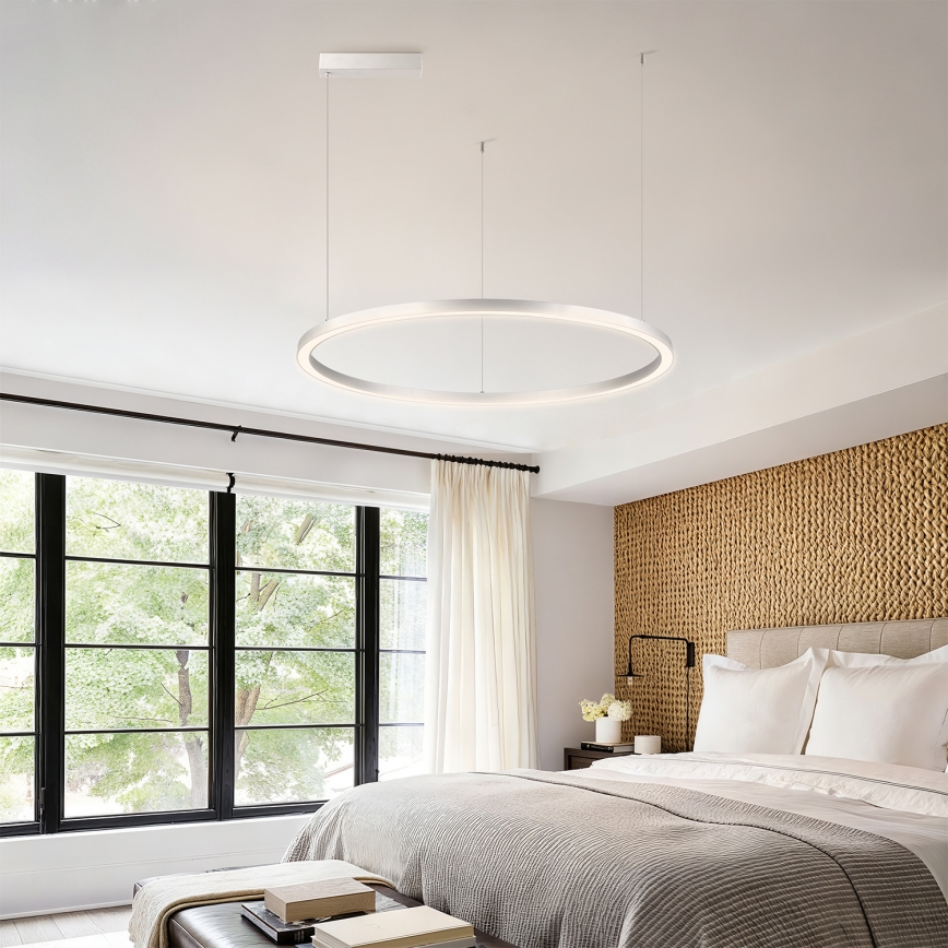 Brilagi - LED-hämardatav rippvalgusti kaablil PORTOFINO LED/60W/230V 3000–6000K Ø 80 cm hõbedane + kaugjuhtimispult