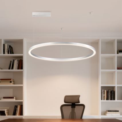 Brilagi - LED-hämardatav rippvalgusti kaablil PORTOFINO LED/60W/230V 3000–6000K Ø 80 cm hõbedane + kaugjuhtimispult