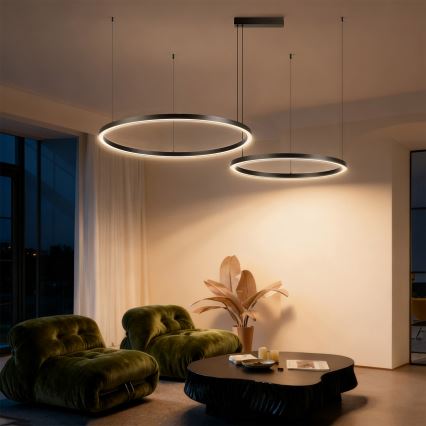 Brilagi - PORTOFINO hämardatav LED-ripplühter kaabliga LED/98W/230V 3000-6000K must + kaugjuhtimispult