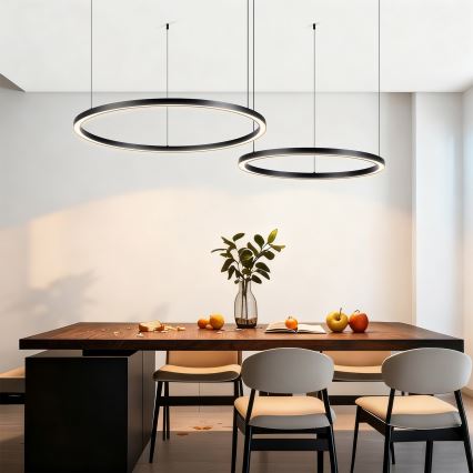Brilagi - PORTOFINO hämardatav LED-ripplühter kaabliga LED/98W/230V 3000-6000K must + kaugjuhtimispult